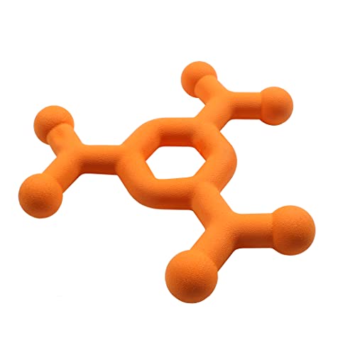 Ebi, Dawg Science L – 27 x 24 x 2,5 cm, Orange, Hundespielzeug zum Apportieren, schwimmend, hochwertiges Spielzeug aus Moosgummi, stimuliert Kauen und Beißen, verhindert Plaque und Zahnstein von Ebi