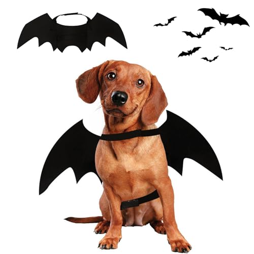 Halloween-Kostüm für Hunde, Fledermausflügel, für große Haustiere, Halloween, Patry, Cosplay, Outfit, verstellbar, lustig, Fledermausflügel, Schwarz von Ebony