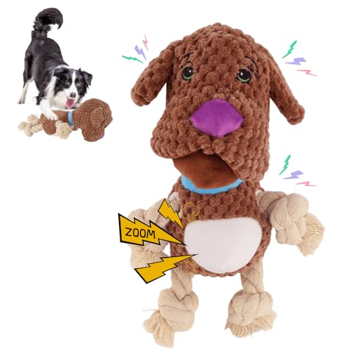 EclipseGuard Hundespielzeug, Tauziehen Kuscheltiere für Hunde, Quietschende Hundespielzeuge mit Knitterpapier, Interaktives Kauspielzeug für Große Kleine Und Mittel Welpen Hund von EclipseGuard