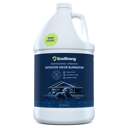 Eco Strong Geruchsvernichter für den Außenbereich, Enzymreiniger für Hunde, leistungsstark, für Tiere, Katze, Tierduft, professionelle Stärke für Hof, Rasen, Zwingern, Terrassen, Decks (1 Gallon) von Eco Strong