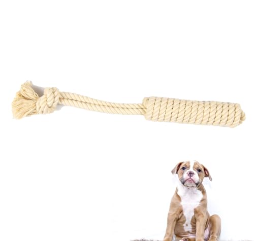 EcoKunst Hundespielzeugseil aus 100% natürlicher Baumwolle für kleine und große Hunde, Kauen, Zahnreinigung für Kleine/Mittlere Hunde (C105, 32 cm) von EcoKunst