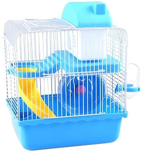 Ecoodisk Hamster Käfig Gerbil Haven Habitat Kleiner Tierkäfig beinhaltet Spiele Dia-Übungsrad Hamster aus Verstecken von Wasserflasche 23 * 17 * 30 cm,A von Ecoodisk