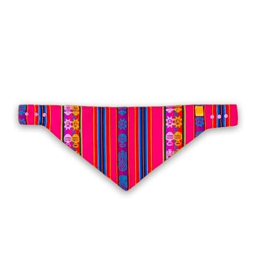 Ecuadog Bandana - Stylisches Hundehalsband Halstuch für Hunde - HANDGEFERTIGT aus Ecuador - Nachhaltiges Produkt, nachhaltiger Versand - Größenverstellbar mit Knopfverschluss - Farbe Fucsia - L von Ecuadog