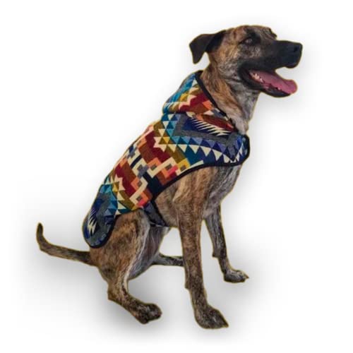 Ecuadog HUNDEPULLOVER für Hunde - Hundemantel Hundeponcho mit Kapuze - Partnerlook - Alle Jahreszeiten - Klettverschluss - HANDGEFERTIGT aus Ecuador - Nachhaltiges Produkt & Versand - Farbe Cruces- M von Ecuadog