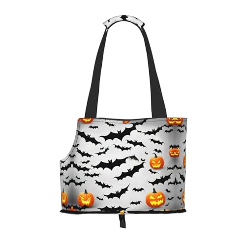 Tragetasche für Hunde mit Halloween-Motiv mit fliegenden Fledermäusen, für kleine Hunde, Katzen und Kaninchen von EdWal