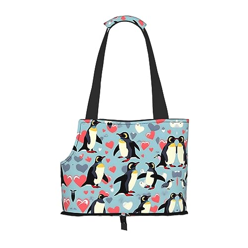 Tragetasche mit Aufschrift "I Love Penguins", für kleine Hunde, Katzen und Kaninchen von EdWal