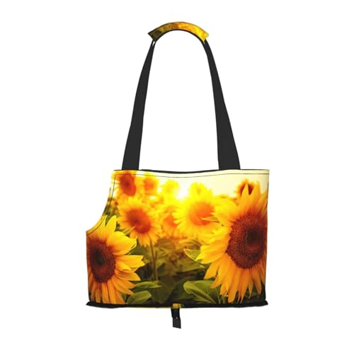 Tragetasche mit Sonnenblumen-Aufdruck, für kleine Hunde, Katzen und Kaninchen von EdWal