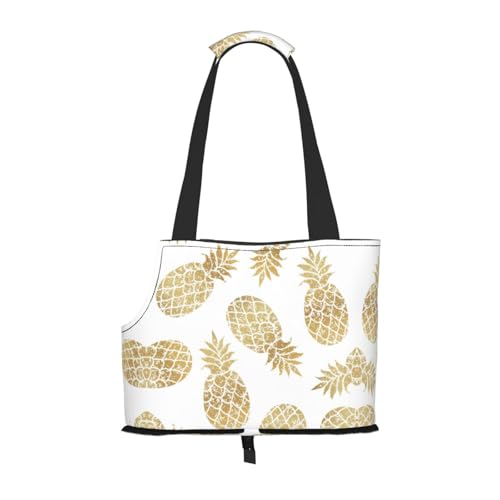 Tragetasche mit goldenem Ananas-Hintergrund, für kleine Hunde, Katzen und Kaninchen von EdWal