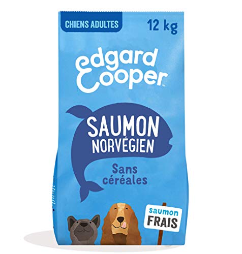 Edgard & Cooper, Trockenfutter für Hunde ohne Cereale, hypoallergen, Hundefutter für erwachsene Hunde, Naturlachs, frisch 12 kg, ausgewogene Vollnahrung, gesund von Edgard Cooper