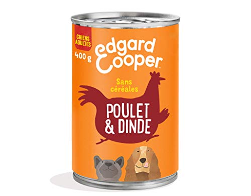 Edgard & Cooper Dose für ausgewachsene Hunde ohne Getreide, natürliche Nahrung, frisches Huhn und Truthahn, gesunde Ernährung, lecker und ausgewogen, Pro - 400 g von Edgard Cooper