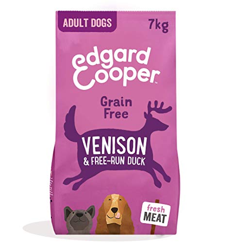 Edgard & Cooper Futter für ausgewachsene Hunde, natürliches Trockenfutter, ohne Getreide, leicht verdaulich, gesunde Ernährung, schmackhaft und ausgewogen (Hirsch/Ente, 7 kg (1er-Pack)) von Edgard Cooper