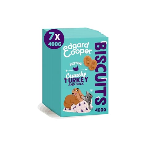 Edgard & Cooper Hunde Leckerlis Festliche Hundekekse Hundeleckerli Snack Welpen Hund und Senior Glutenfrien Natürliche, 400g x 7 Ente & Truthahn, Proteinreich mit Hohem Fleischanteil von Edgard Cooper