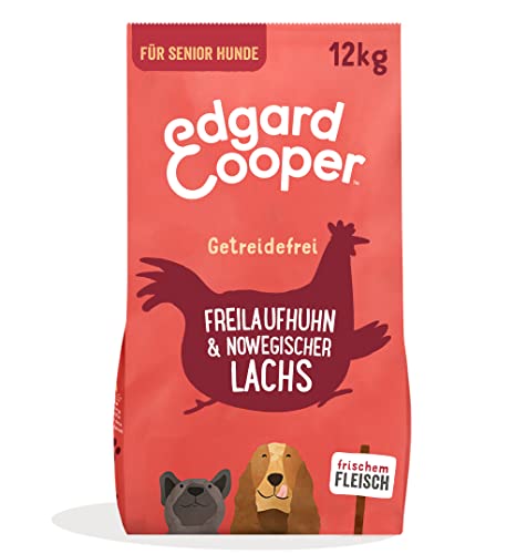 Edgard & Cooper Hundefutter, Trockenfutter für Senior Hunde, (Lachs, 12kg), Getreidefrei, natürliche Zutaten und frisches Fleisch, voller essentieller Aminosäuren von Edgard Cooper