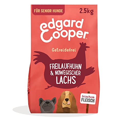 Edgard & Cooper Hundefutter, Trockenfutter für Senior Hunde, (Lachs, 2.5kg), Getreidefrei, natürliche Zutaten und frisches Fleisch, voller essentieller Aminosäuren von Edgard Cooper