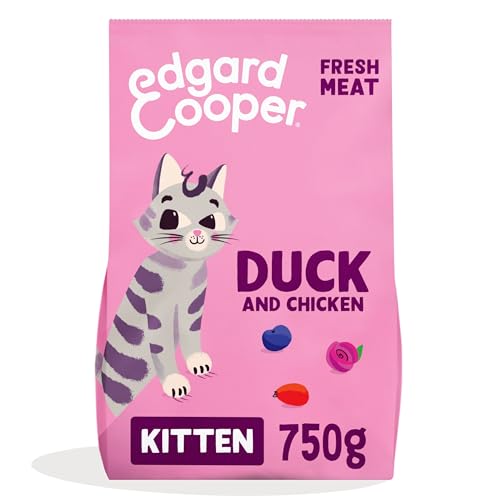 Edgard & Cooper Kitten Trockenfutter, (Ente & Huhn, 750g), Getreidefrei, voll von frischem Fleisch und natürlichen Zutaten, geeignet für sterilisierte und aktive Katzen von Edgard Cooper