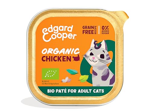 Edgard & Cooper Nassfutter für Katzen, Erwachsene, (Bio-Hühnchen, 85 g x 16), Katzenfutter, sterilisiert und aktiv, getreidefrei, natürliche Inhaltsstoffe, frisches Fleisch, hypoallergen, von Edgard Cooper