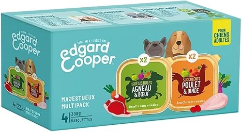 Edgard Cooper Paté für Hunde, Multipack, (Huhn/Lamm 4 x 300g), ohne Getreide Nutrition, schmackhafte und ausgewogene Ernährung, Hochwertige Proteine von Edgard Cooper