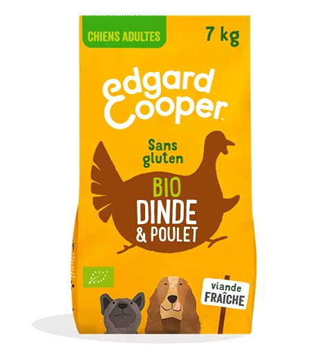 Edgard & Cooper Trockenfutter für Erwachsene Hunde, biologisch, glutenfrei, natürliche Nahrung, 7 kg, Truthahn & Huhn, Bio, frisch, gesunde Ernährung, schmackhaft und ausgewogen, hochwertige Proteine von Edgard Cooper