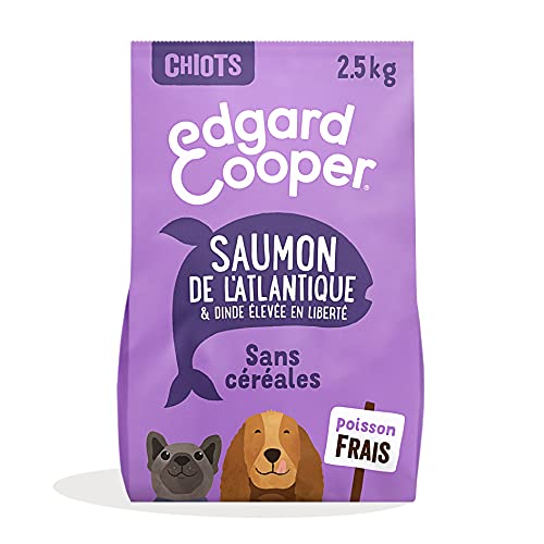 Edgard & Cooper Trockenfutter für Welpen, (Lachs & DIndien, 2,5 kg), ohne Getreide, frisches Fleisch und Fisch und hochwertige Proteine, echte Inhaltsstoffe für Hunde, hypoallergen, ohne Zuckerzusatz von Edgard Cooper