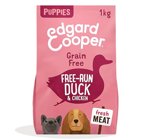 Edgard & Cooper Welpenfutter, Trockenfutter für Hunde (Ente & Huhn, 1kg), Hundefutter trocken, Getreidefrei, natürliche Zutaten und frisches Fleisch, voller essentieller Aminosäuren von Edgard Cooper