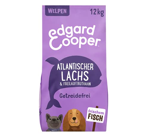 Edgard & Cooper Welpenfutter, Trockenfutter für Hunde (Lachs & Truthahn, 12kg), Hundefutter trocken, Getreidefrei, natürliche Zutaten und frisches Fleisch, voller essentieller Aminosäuren von Edgard Cooper