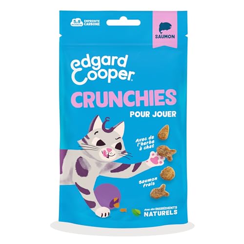 Edgard & Cooper natürliche Katzensnacks, Crunchies mit Lachs (1 x 50 g Beutel), getreidefrei, vollgepackt mit frischem Fleisch, natürliche Zutaten und ohne Zuckerzusatz. von Edgard Cooper