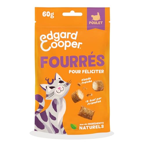 Edgard Cooper natürliche Katzensnacks, Pillows mit Huhn (1 x 60 g Beutel), vollgepackt mit frischem Fleisch, getreidefrei, weniger als 2 kcal pro Snack, natürliche Zutaten & ohne Zuckerzusatz. von Edgard Cooper