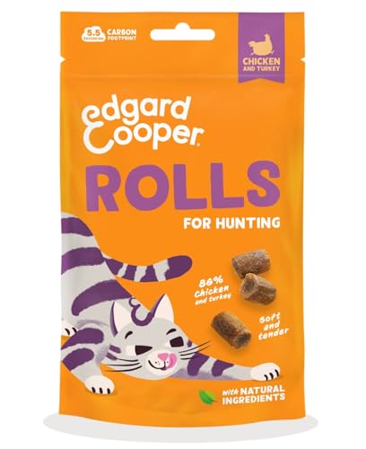 Edgard & Cooper natürliche Katzensnacks, Rolls mit Huhn und Truthahn (1 x 45 g Beutel), getreidefrei, vollgepackt mit frischem Fleisch, natürliche Zutaten und ohne Zuckerzusatz von Edgard Cooper