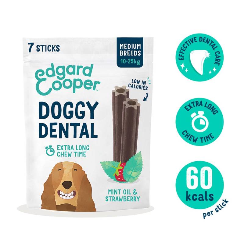 Edgard & Cooper Doggy Dental Erdbeere/Minze M 4x160g von Edgard & Cooper