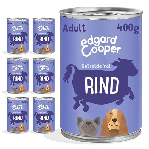 Edgard & Cooper Nassfutter für Hunde (Rind, 400g x 6), Getreidefrei, natürliche Zutaten und frisches Fleisch, voller essentieller Aminosäuren von Edgard Cooper