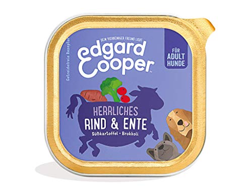 Edgard & Cooper Nassfutter für Hunde, (Rind & Ente, 150 x 11), Getreidefrei, natürliche Zutaten und frisches Fleisch, voller essentieller Aminosäuren von Edgard Cooper
