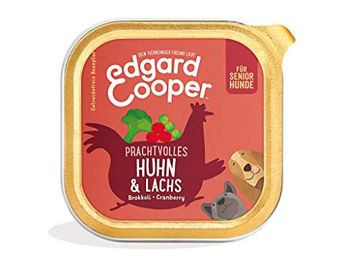 Edgard & Cooper Nassfutter für Senior Hunde, (Lachs & Huhn, 150 x 11), Getreidefrei, natürliche Zutaten und frisches Fleisch, voller essentieller Aminosäuren von Edgard Cooper