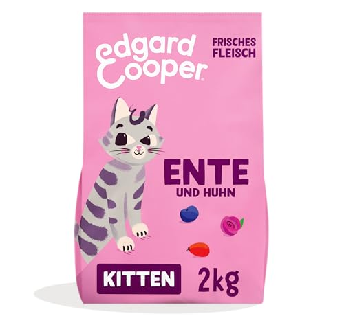 Edgard & Cooper Kitten Trockenfutter, (Ente & Huhn, 2kg), Getreidefrei, voll von frischem Fleisch und natürlichen Zutaten, geeignet für sterilisierte und aktive Katzen von Edgard Cooper