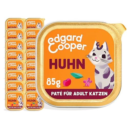 Edgard & Cooper Nassfutter für Katzen, (Huhn, 85g x 16), Getreidefrei, voll von frischem Fleisch und natürlichen Zutaten, geeignet für sterilisierte und aktive Katzen, hoher Proteingehalt von Edgard Cooper