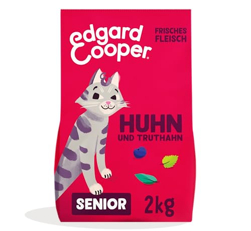 Edgard & Cooper Katzenfutter, Trockenfutter für Senior Katzen, (Truthahn & Huhn, 2kg), Getreidefrei, voll von frischem Fleisch und natürlichen Zutaten, geeignet für sterilisierte und aktive Katzen von Edgard Cooper