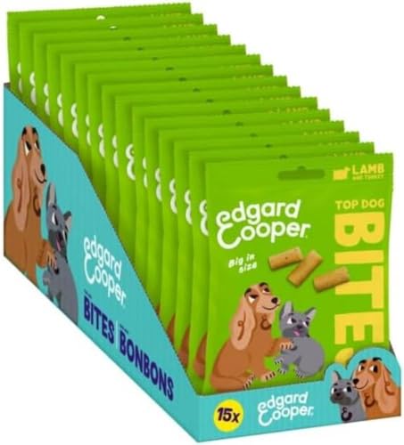 Edgard Cooper Hundeleckerli, Top Dog Bites (Lamm & Truthahn, 50g x 15, Kleine Bites), Leckerlis, Getreidefrei, Natürliche Zutaten, hoher Proteingehalt und frisches Fleisch von Edgard Cooper