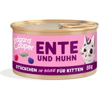 Edgard & Cooper Nassfutter Katze Kitten Stückchen in Soße Ente & Huhn 36x85 g von Edgard & Cooper