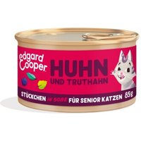 Edgard & Cooper Nassfutter Katze Senior Stückchen in Soße Truthahn & Huhn 18x85 g von Edgard & Cooper