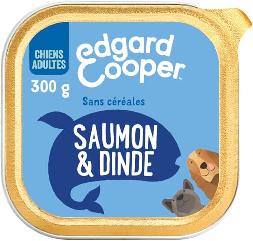 Edgard & Cooper Dose Patée Hund Adult Getreidefrei Natürliche Ernährung 18x300g Frischer Lachs ASC/dinde, Gesunde Ernährung Schmackhaft und ausgewogen, Hochwertige Proteine von Edgard Cooper