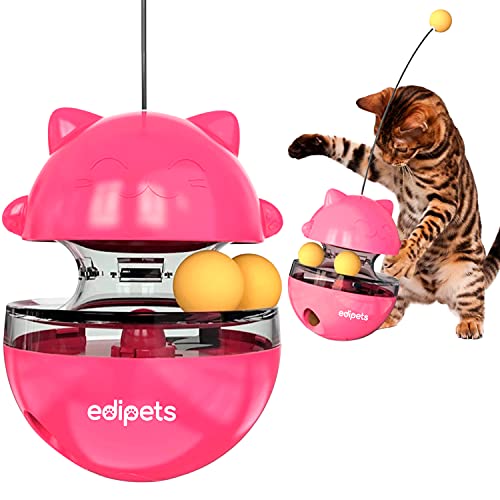 Edipets, Interaktives Katzenspielzeug, Futterballspender, Futterspender, für kleine und mittlere Haustiere, 4 in 1 Spielzeug (Rosa) von Edipets