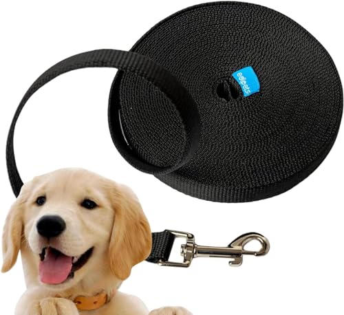 Edipets, Schleppleine für Hunde, 1.5m / 3m / 5m / 10m / 15m, Wasserdicht Trainingsleine für Große bis Kleine Hunde, Robuste Hundeleine (10 m, Schwarz) von Edipets