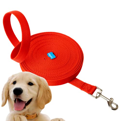 Edipets, Schleppleine für Hunde, 1.5m / 3m / 5m / 10m / 15m, Wasserdicht Trainingsleine für Große bis Kleine Hunde, Robuste Hundeleine (15 m, rot) von Edipets