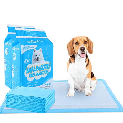 Edipets, Welpen Unterlagen, 60x60, Welpentoilette, Saugfähige Trainingsunterlagen, Einweg Toilettenmatte für Welpen, Puppy Training Pads (40 Stück) von Edipets