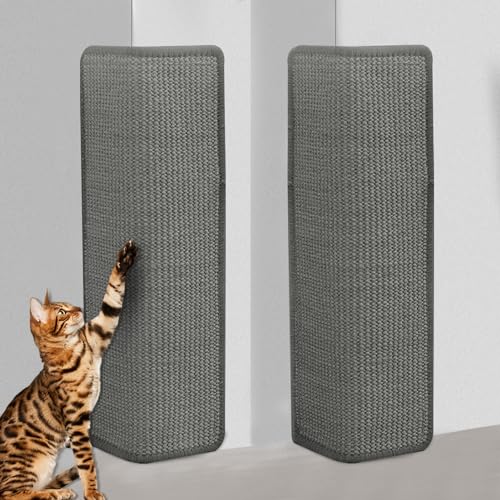 Editbar 2 Stück Kratzmatte Katze, Kratzteppich Sisal, 50 x 25 cm Wand Katzenkratzbrett, Sisal Fußmatte Teppich Vorleger für Sofa Möbel Tür Kratzschutz, Katze Kratzschutzfür die Wandmontage geeignet von Editbar