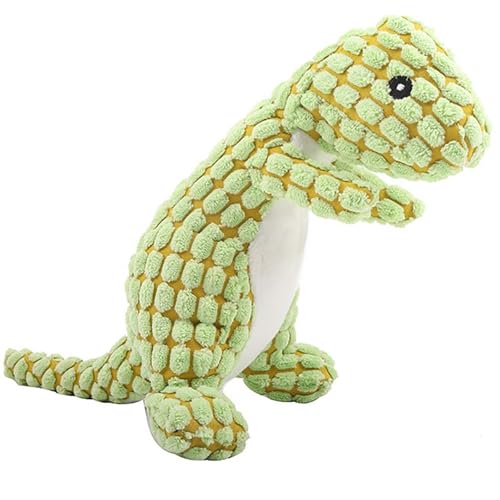 Edumov Hundespielzeug Quietschend, Waschbares Kauspielzeug Hund Unzerstörbar, Robustes Kuscheltier für Welpen und Kleine Hunde, Lustig Dog Toy Dino-Hundespielzeug Weihnachten von Edumov