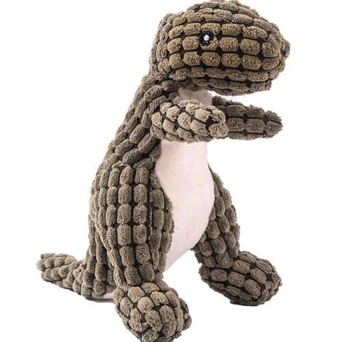 Edumov Hundespielzeug Quietschend, Waschbares Kauspielzeug Hund Unzerstörbar, Robustes Kuscheltier für Welpen und Große Hunde, Lustig Dog Toy Dino-Hundespielzeug Weihnachten von Edumov