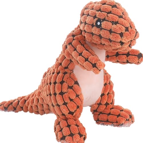 Edumov Hundespielzeug Quietschend, Waschbares Kauspielzeug Hund Unzerstörbar, Robustes Kuscheltier für Welpen und Große Hunde, Lustig Dog Toy Dino-Hundespielzeug Weihnachten von Edumov