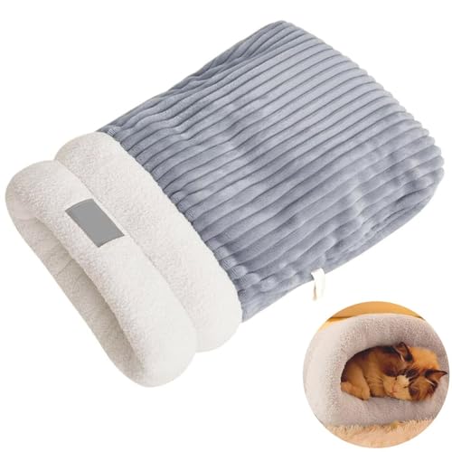 Edumov Katzen Schlafsack, 44x37cm Cat Sleeping Bag, Kuscheliger Warmer Katzenschlafsack,Kuschelsack Katze, Schlafsack für Katzen,Katzenbett Flauschig für Kätzchen & kleine Welpen von Edumov