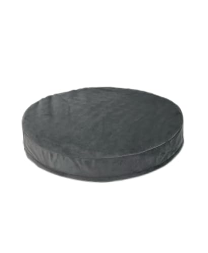 EechicSpace Wasserdichtes rundes Hundebett, grauer Samt, orthopädische Eierkiste, Schaumstoff-Pad, 76,2 cm von EechicSpace