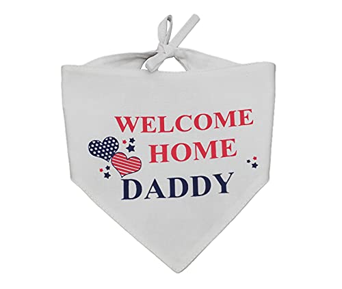 EechicSpace Welcome Home Daddy Hunde-Halstuch, wendbar, Militär, Party, Dekoration, Geschenk für kleine Hunde von EechicSpace